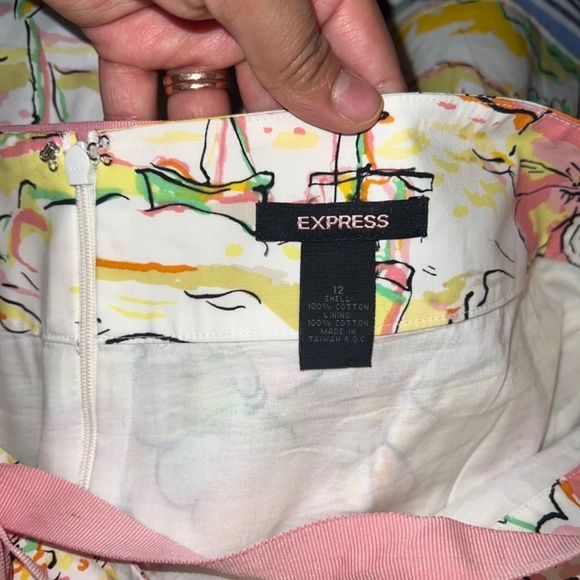Express 100% cotton A line skirt womens size 12 preloved - Picture 2 of 4